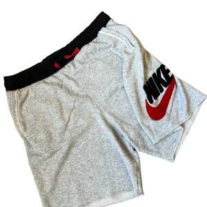 Nike Athletic Shorts in Gray with Red Logo